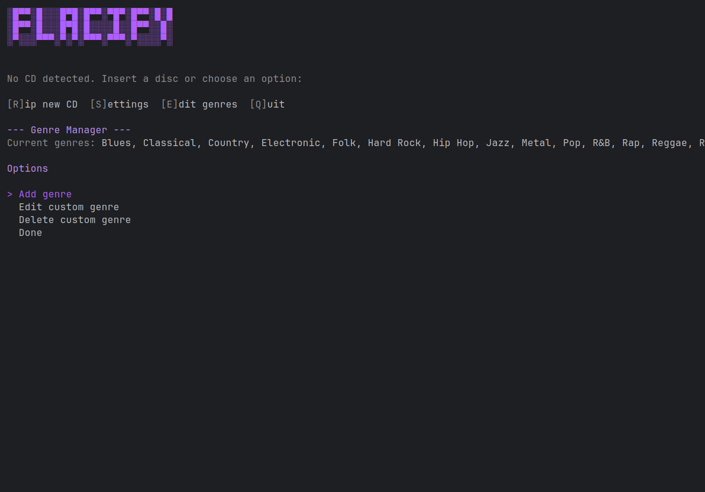 Genre editor