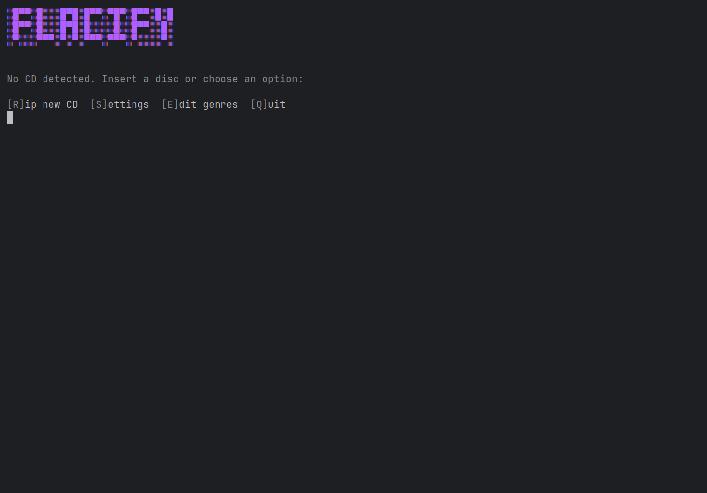 Landing screen